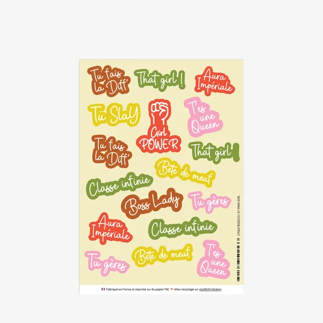 My365 Girls stickers agenda