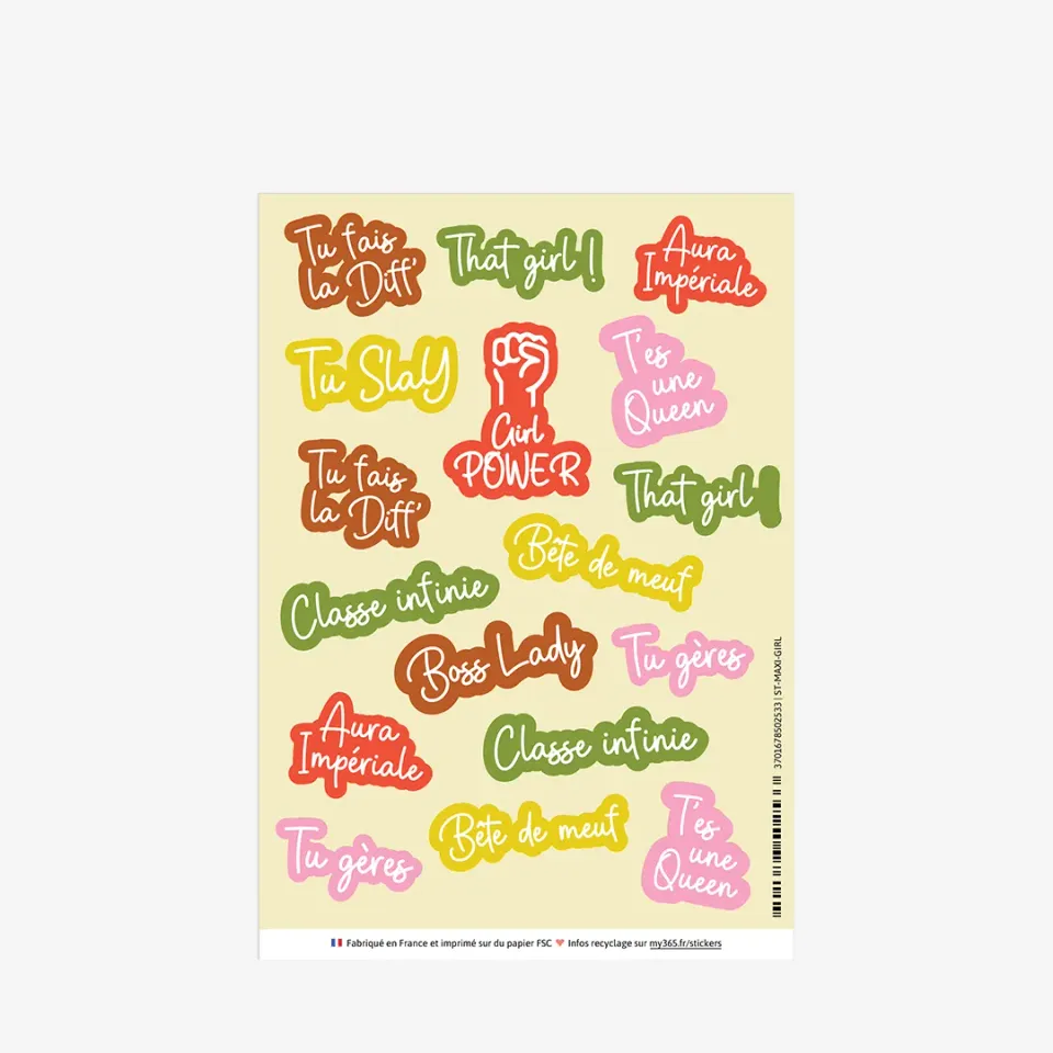 My365 Girls stickers agenda