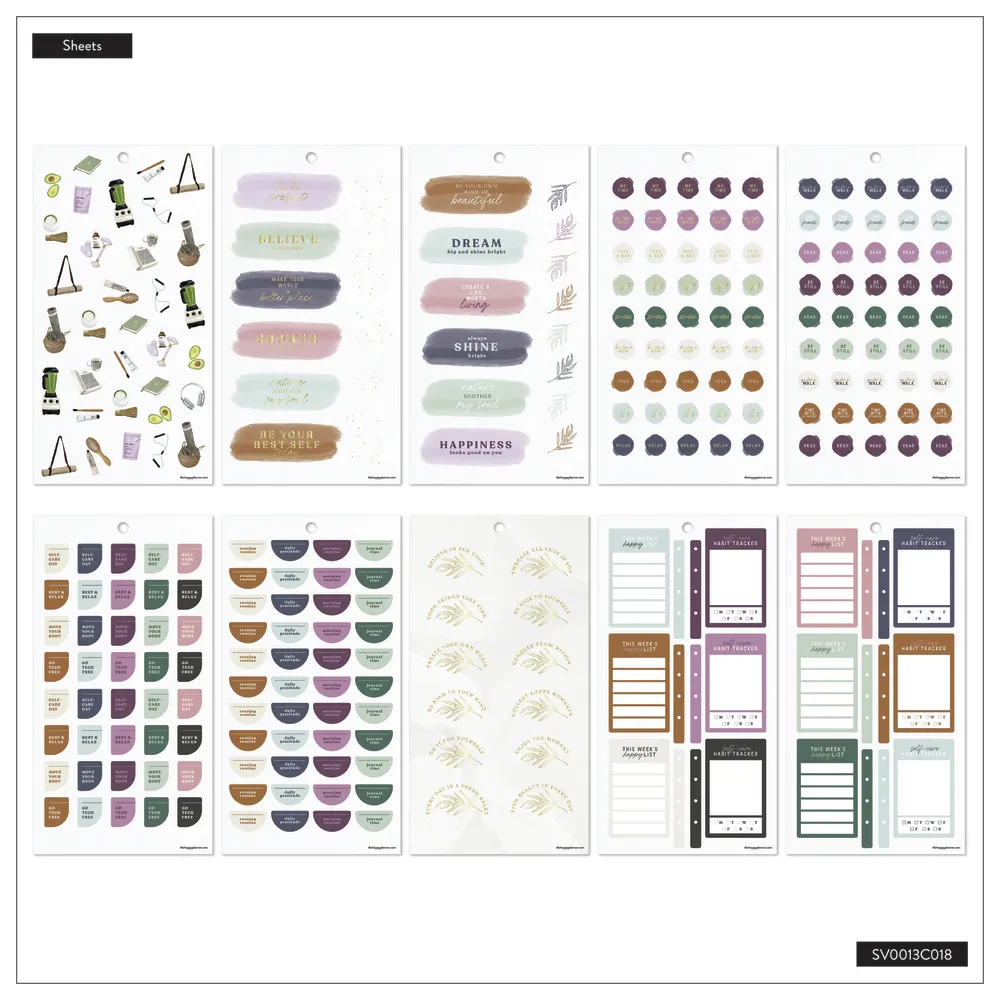 Happy Planner Wellness Prompts Classic stickers 596 bien-être