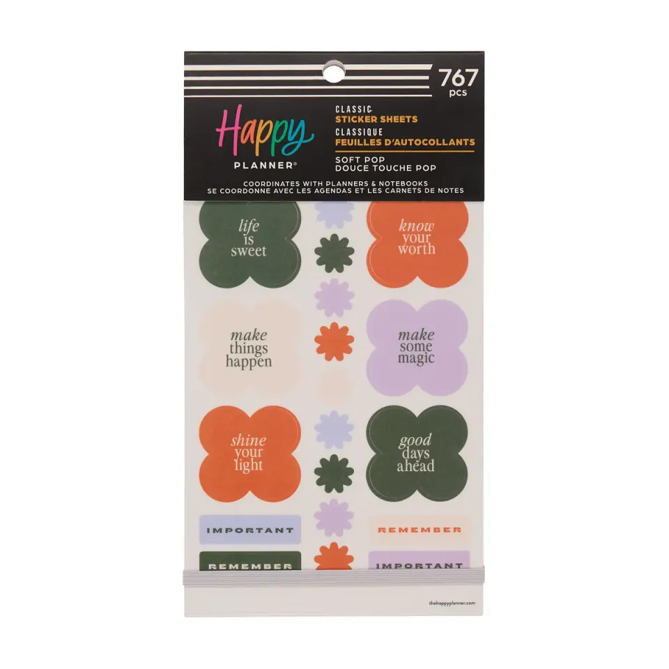 Happy Planner Soft Pop stickers Classic 30 planches 767