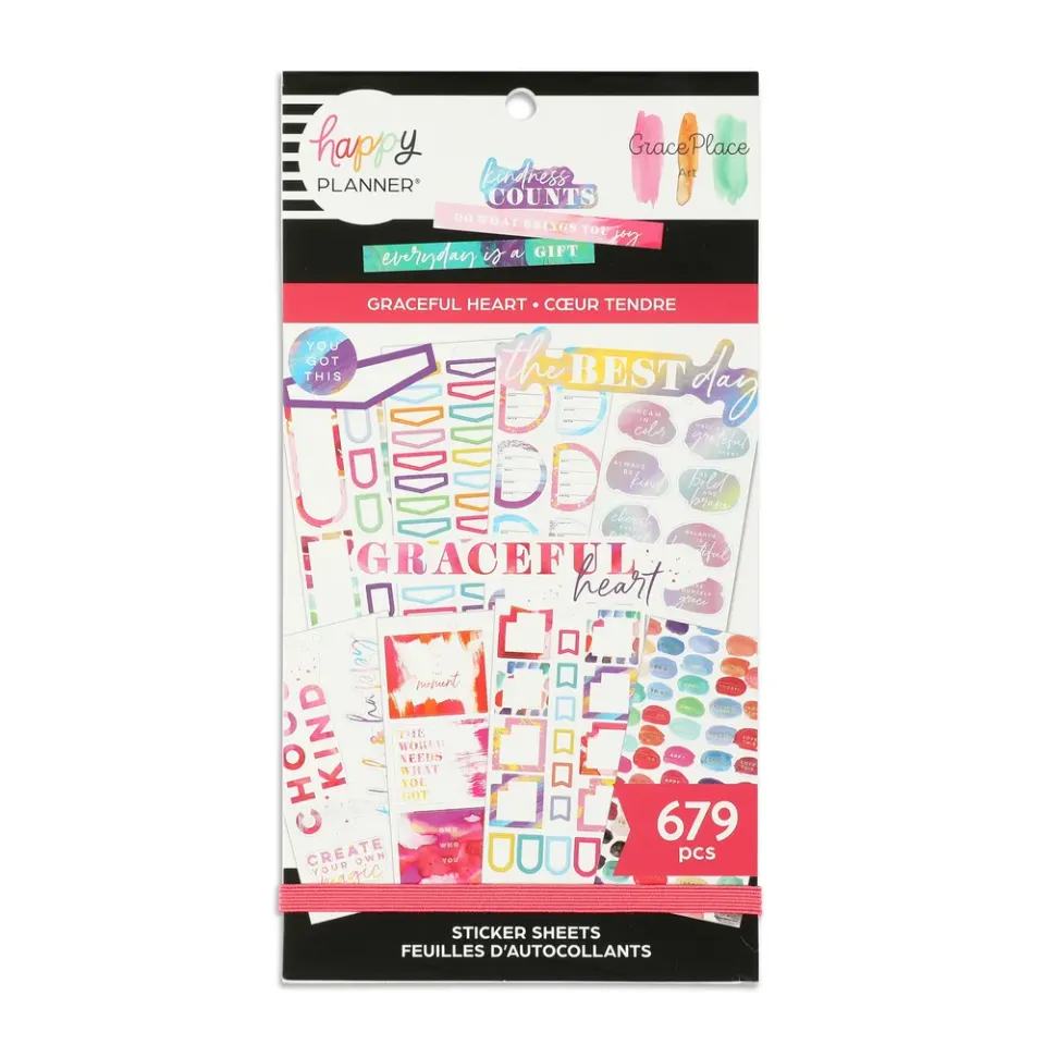 Happy Planner GracePlace Art stickers 679 cahier 30 feuilles