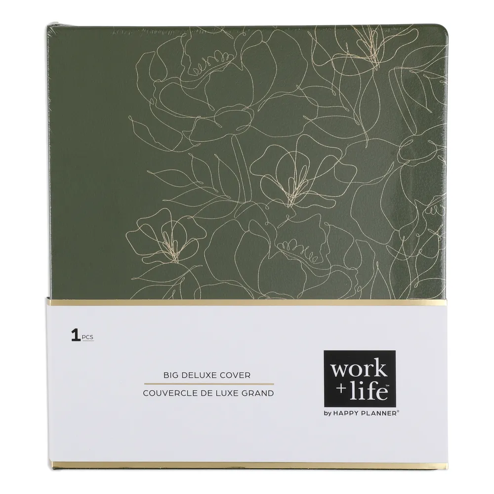 Happy Planner Work Life Ivy Rose Deluxe couverture planner Big vert sauge