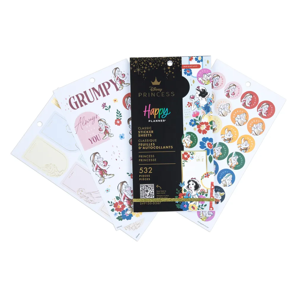 Happy Planner Disney Blanche-Neige stickers 30 feuilles 532