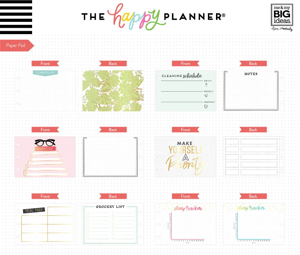 Happy Planner Journaling pack accessoires stickers et notes