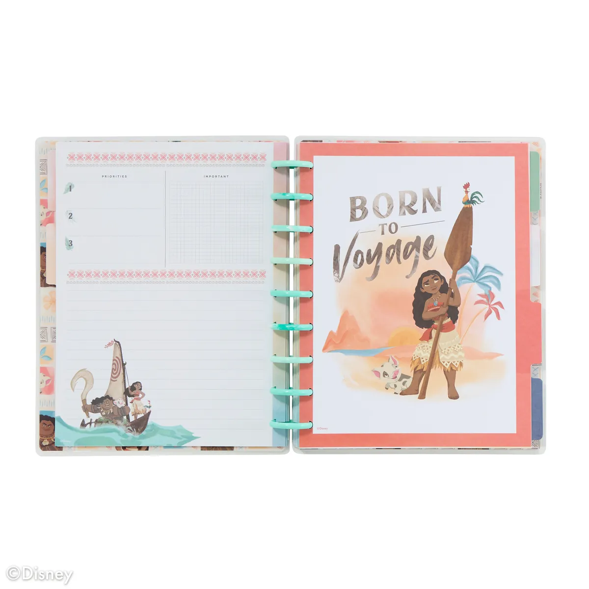 Happy Planner Disney Moana agenda vertical non daté 12 mois