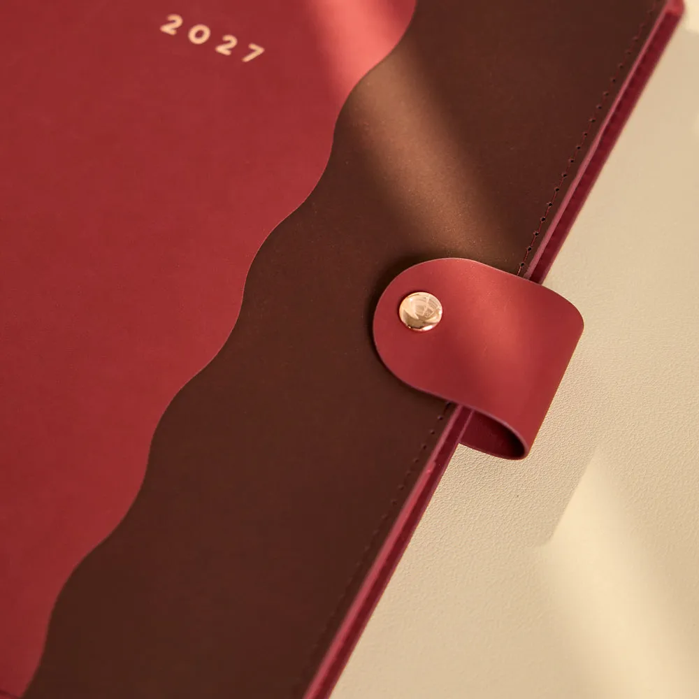 Citrine Burgundy Scallop 2027 agenda pro Classic spirale