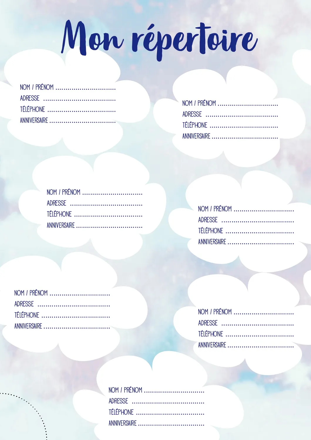 Frigobloc Licornes 2023-2024 agenda scolaire page par jour stickers