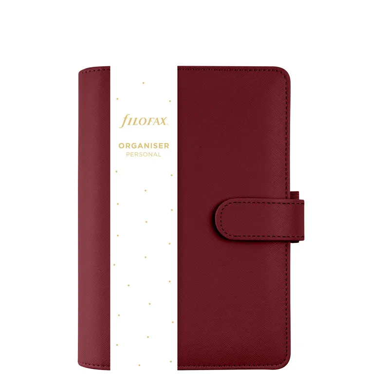 Filofax Saffiano Organiser Personal organiseur rouge cerise similicuir