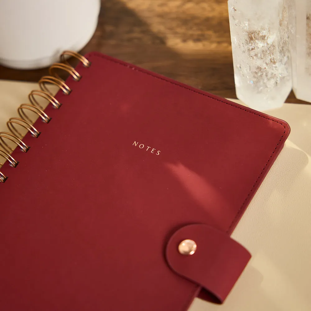 Happy Planner Citrine carnet spirale A5 bordeaux cuir vegan