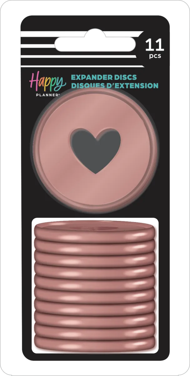 Happy Planner Blush disques plastique Expander x11 rose