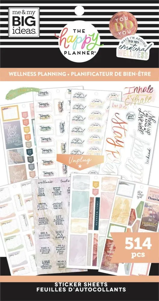 Me & my big ideas Happy Planner Wellness stickers bien-être 515