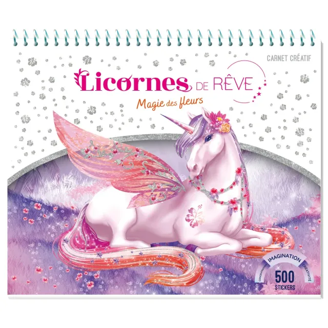 Frigobloc Licornes de rêve Magie des fleurs carnet créatif stickers
