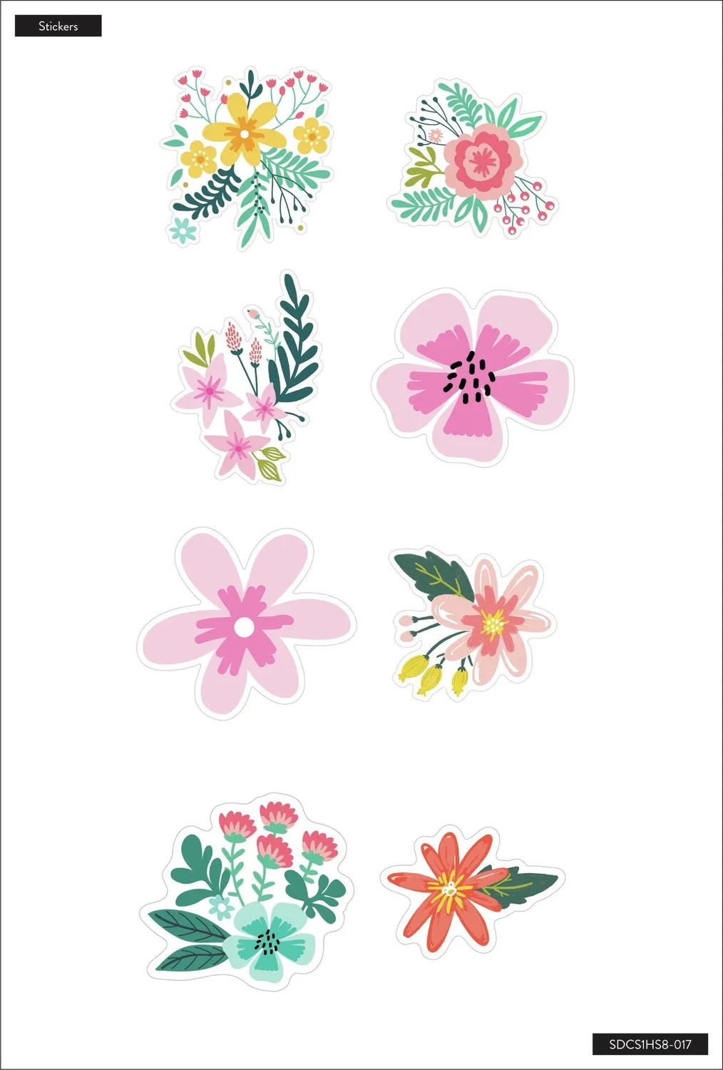 Happy Planner Rustic Floral stickers vinyle fleurs lot 8