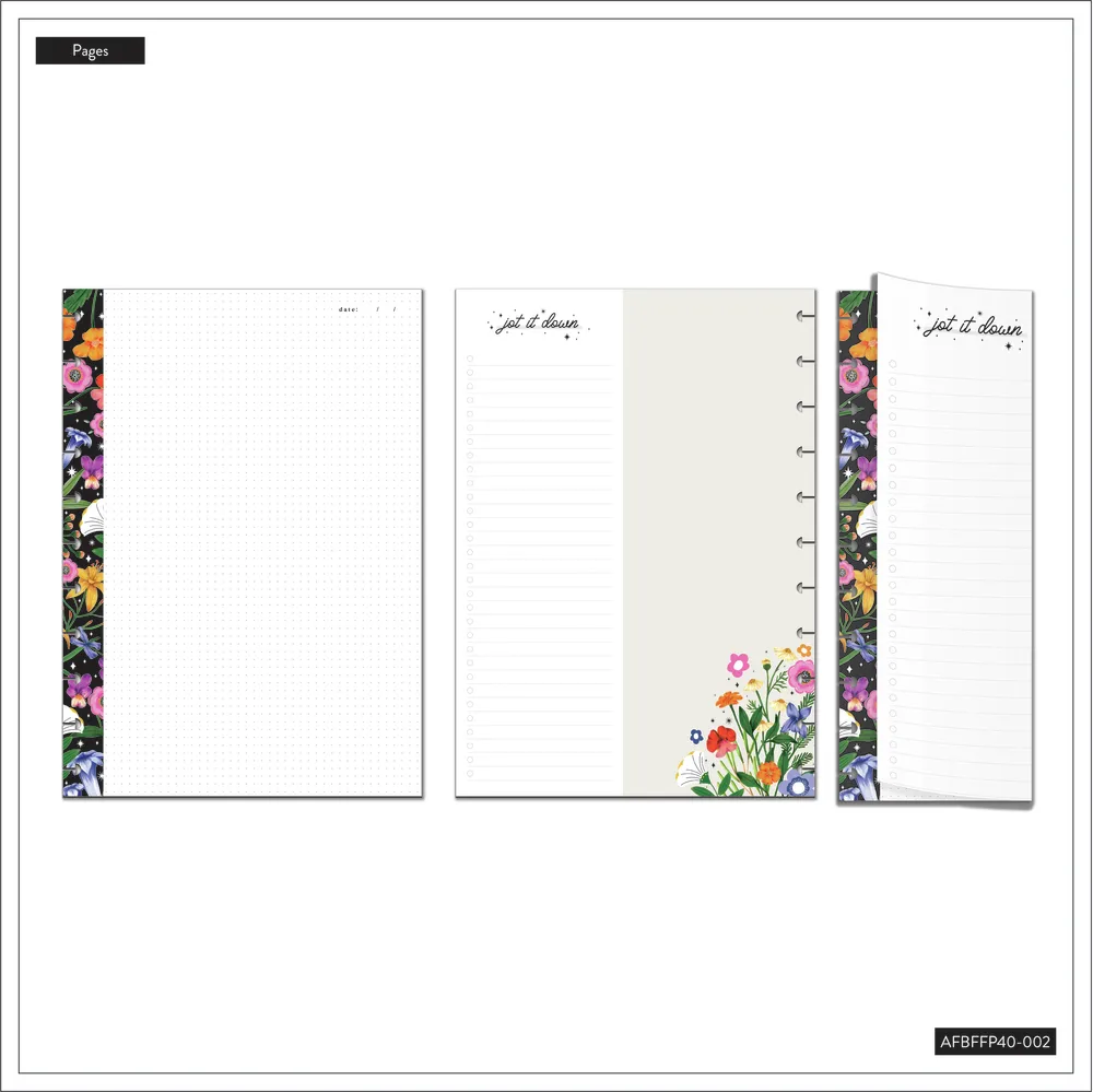 Happy Planner Moody Blooms Big recharge papier pointillé 40 feuilles