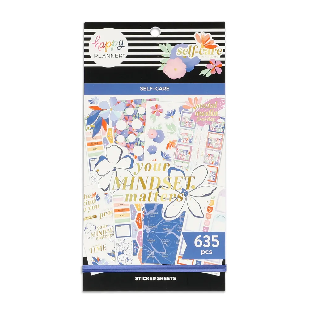 Happy Planner Pastel Florals coffret bien-être journal stickers