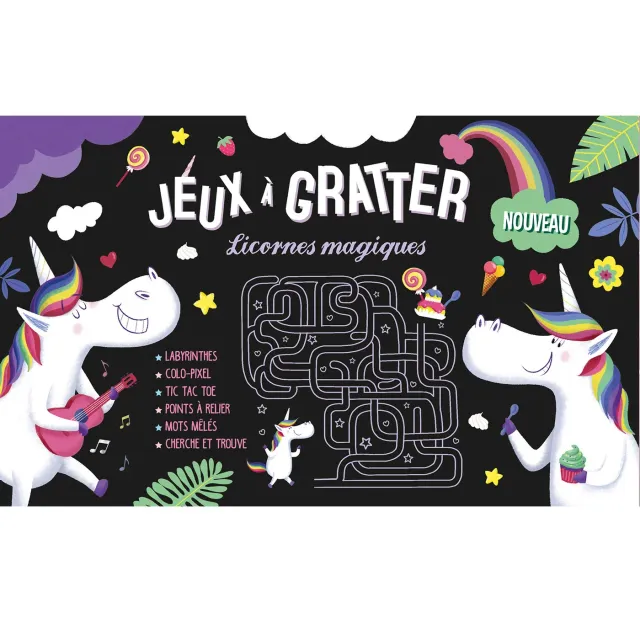 Frigobloc Jeux à gratter Licornes magiques pochette 50 jeux