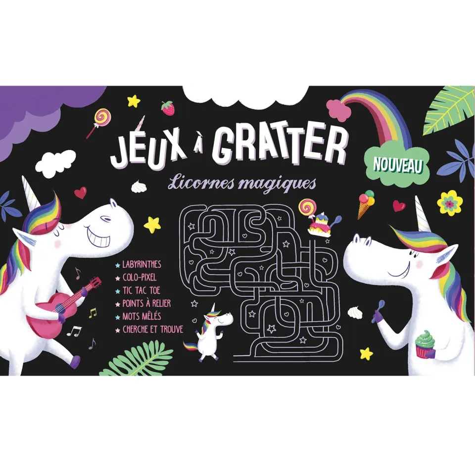 Frigobloc Jeux à gratter Licornes magiques pochette 50 jeux