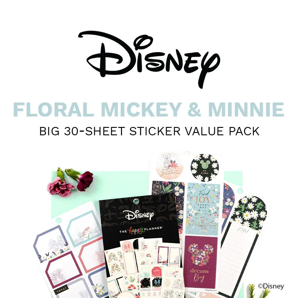 Happy Planner Disney Mickey Minnie Floral stickers 329 pièces