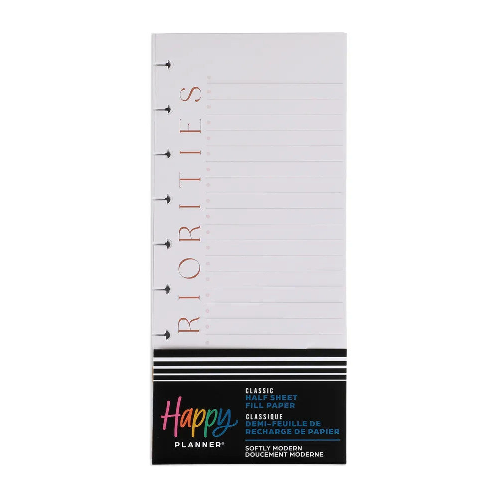 Happy Planner Softly Modern recharge papier bullet list classic 60 feuilles