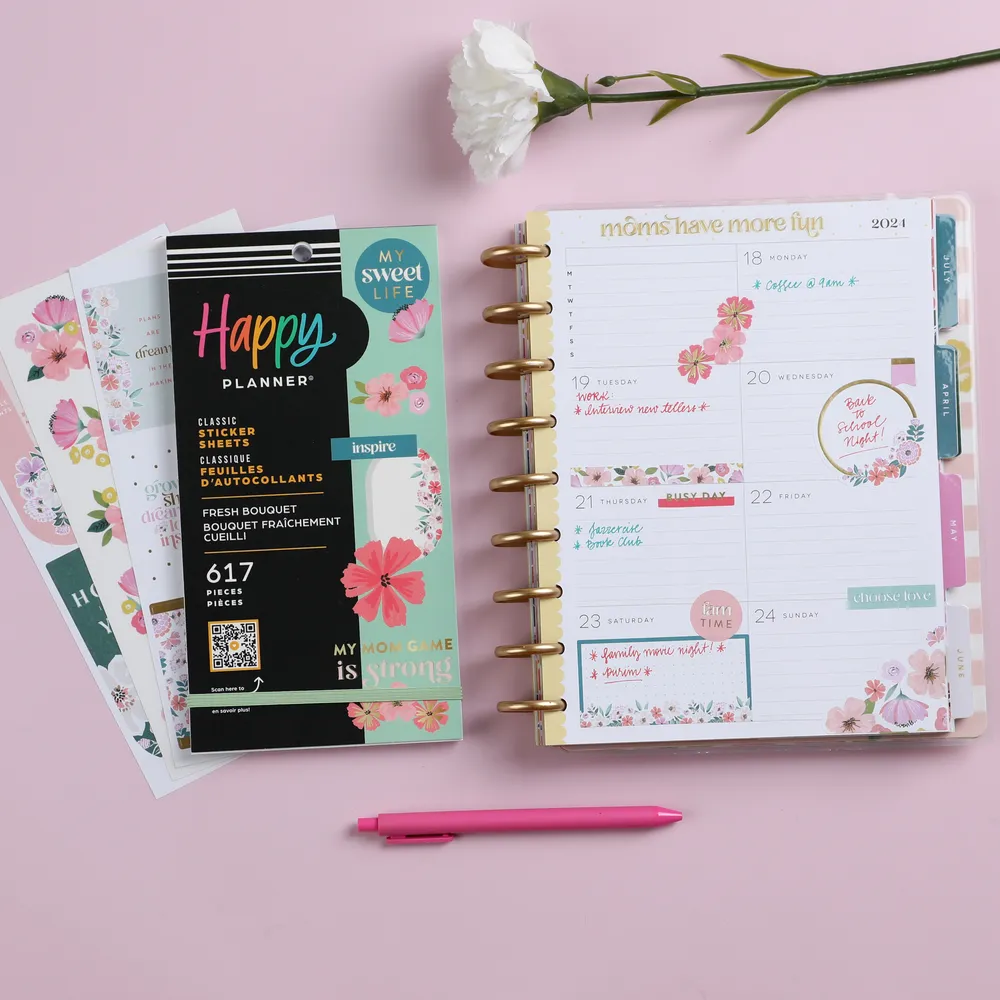 Happy Planner Mom's Fresh Bouquet stickers 30 planches 617 fleurs
