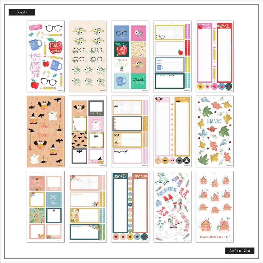Happy Planner Big Teacher stickers prof 30 pages