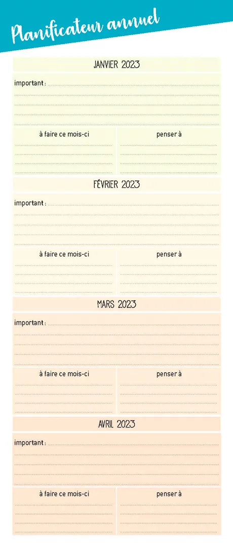 Frigobloc Mini mensuel sept 2022-août 2023 calendrier frigo