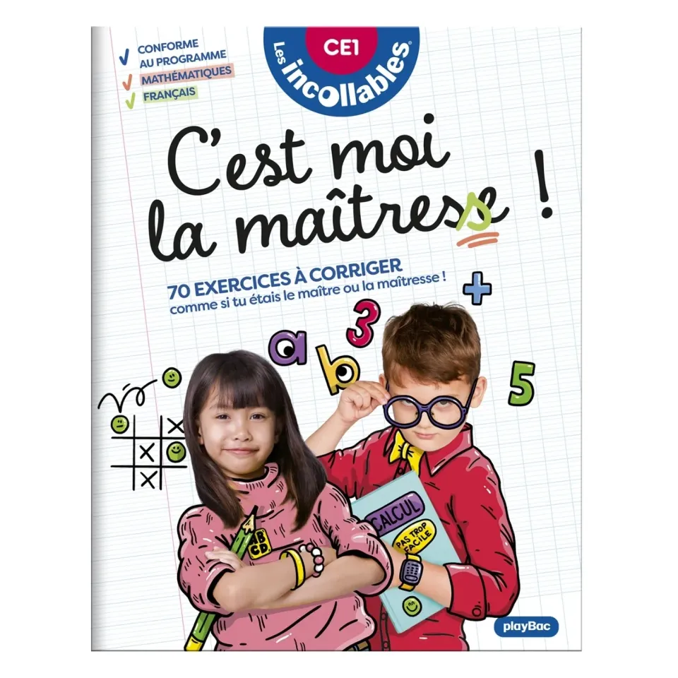 Frigobloc Les Incollables C'est moi la maîtresse CE1 cahier 7-8 ans