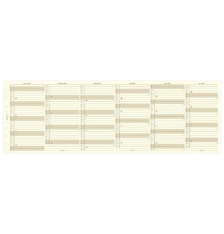 Filofax 2027 recharge agenda verticale Personal crème anglais