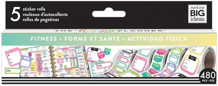 Me & My Big Ideas Fitness rouleau stickers sport 5 motifs
