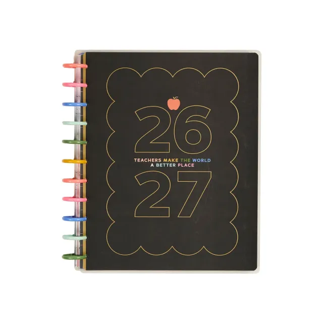 Happy Planner School Doodles Graphite 2026-2027 agenda professeur big