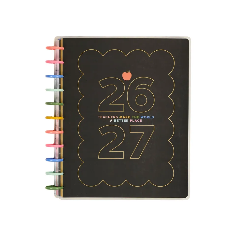 Happy Planner School Doodles Graphite 2026-2027 agenda professeur big