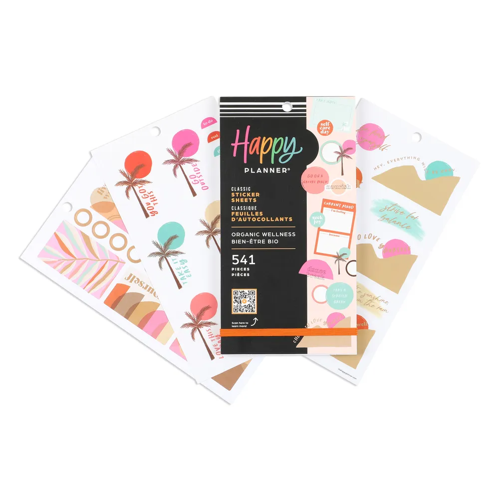 Happy Planner Organic Wellness stickers 30 feuilles 541 bien-être