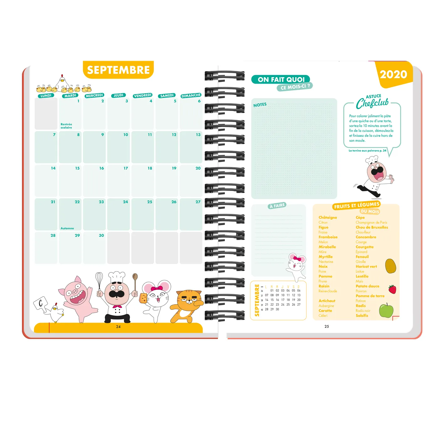 Frigobloc Chefclub L'officiel 2021-2022 agenda recettes famille