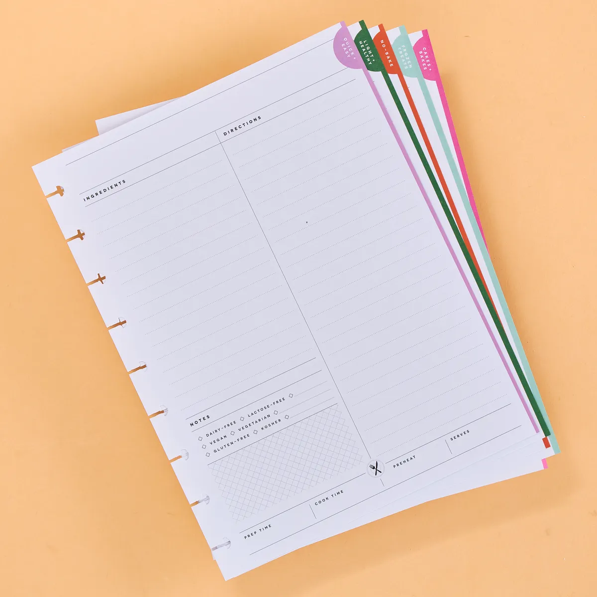Happy Planner Sweets Baking carnet recettes Classic 80 feuilles