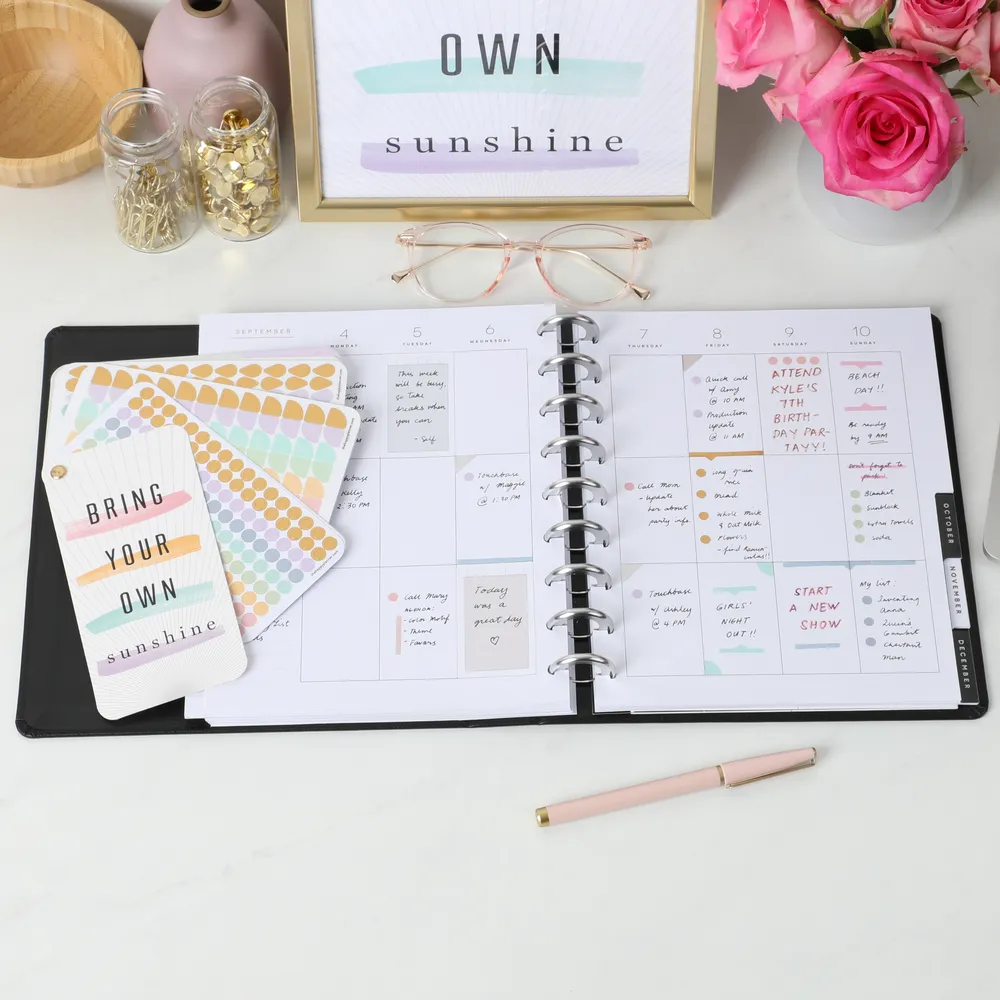 Happy Planner Work + Life Bright Pastels stickers éventail 16 feuilles