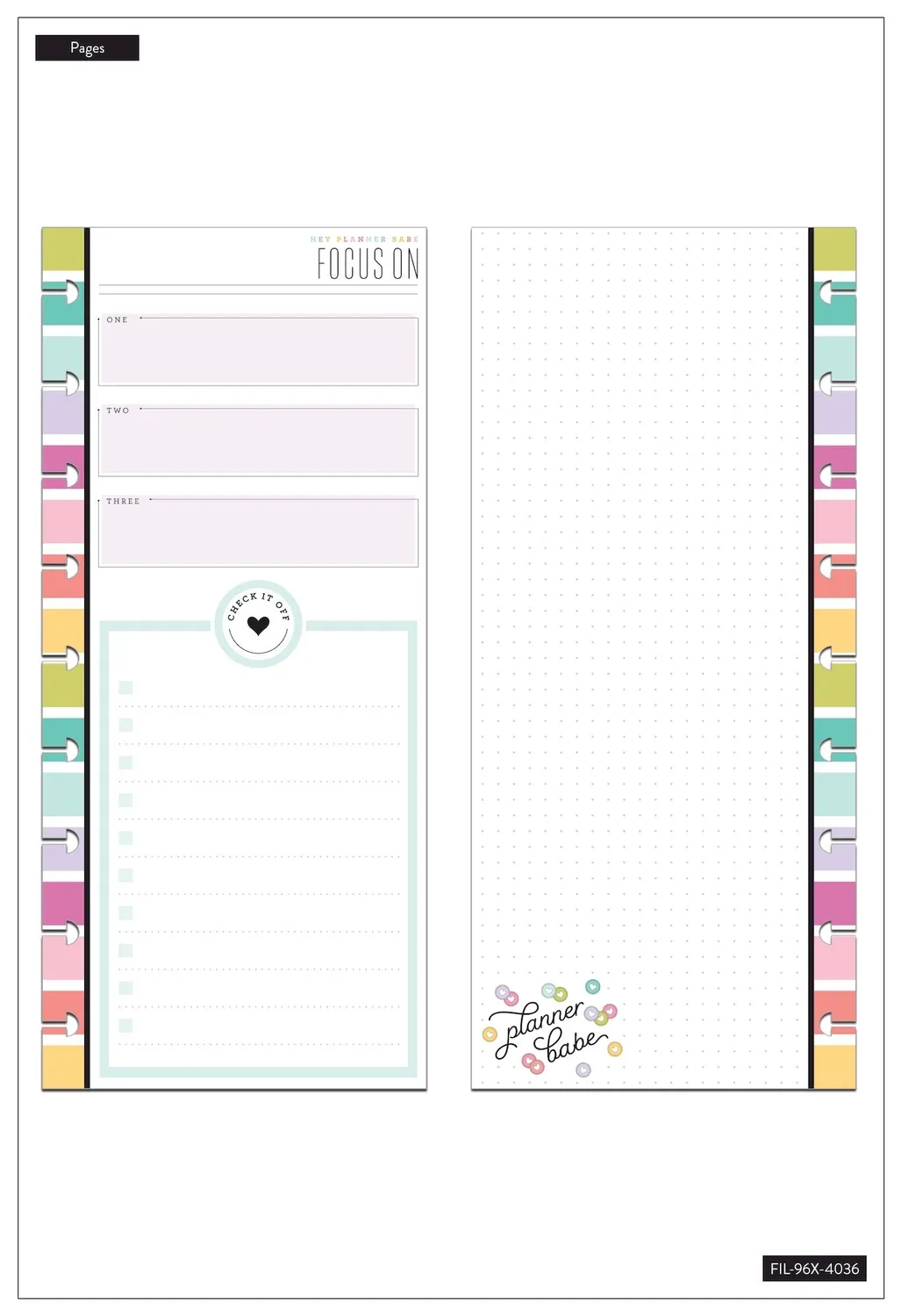 Happy Planner Planner Babe bloc demi-page classic 60 feuilles