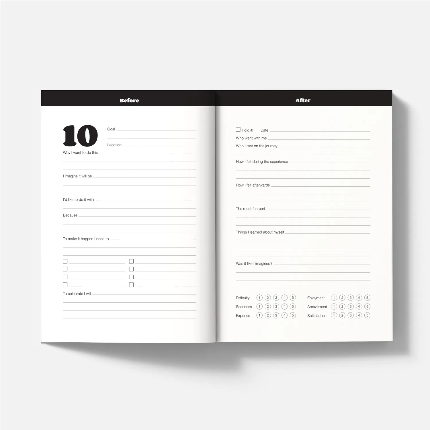Nolki Bucket List journal A5 50 projets avant après