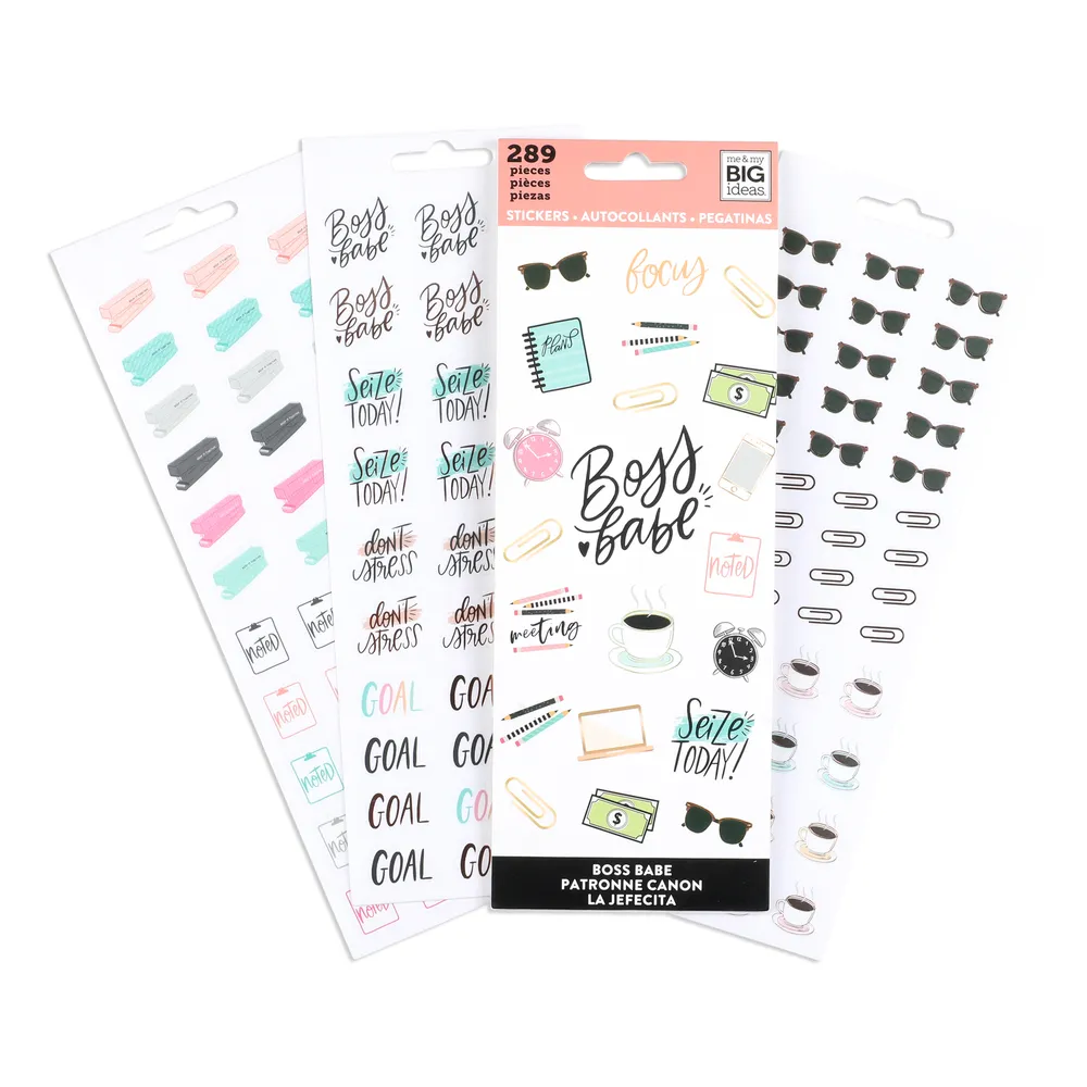 Happy Planner Boss Babe Petite stickers 8 feuilles productivité
