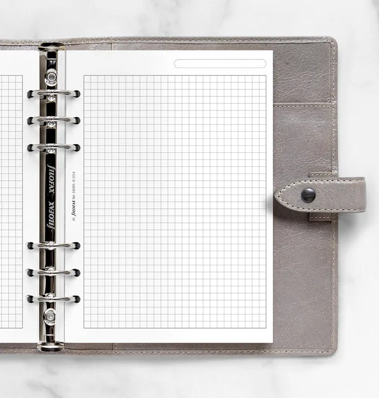 Filofax Classic recharge papier quadrillé A5 25 feuilles blanc