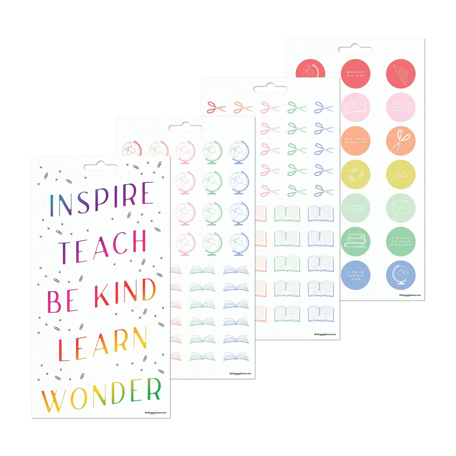 Happy Planner Classroom Plans stickers école 10 planches