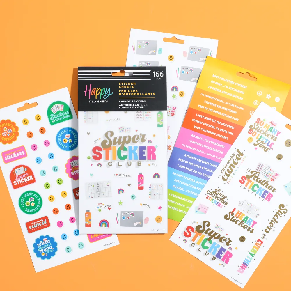 Happy Planner I Heart Stickers autocollants 166 5 feuilles