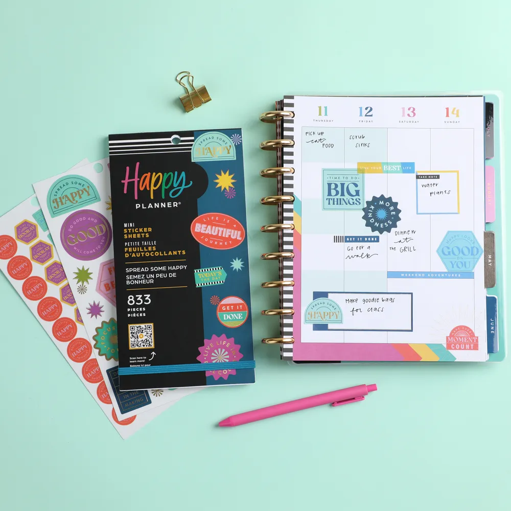 Happy Planner Spread Some Happy autocollants Mini 833 pièces