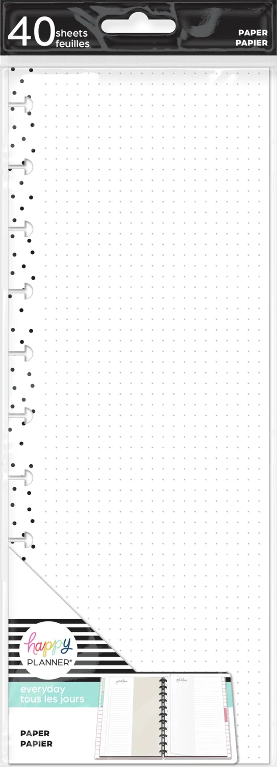 Happy Planner Feeling Dotty recharge Big 40 feuilles pointillées
