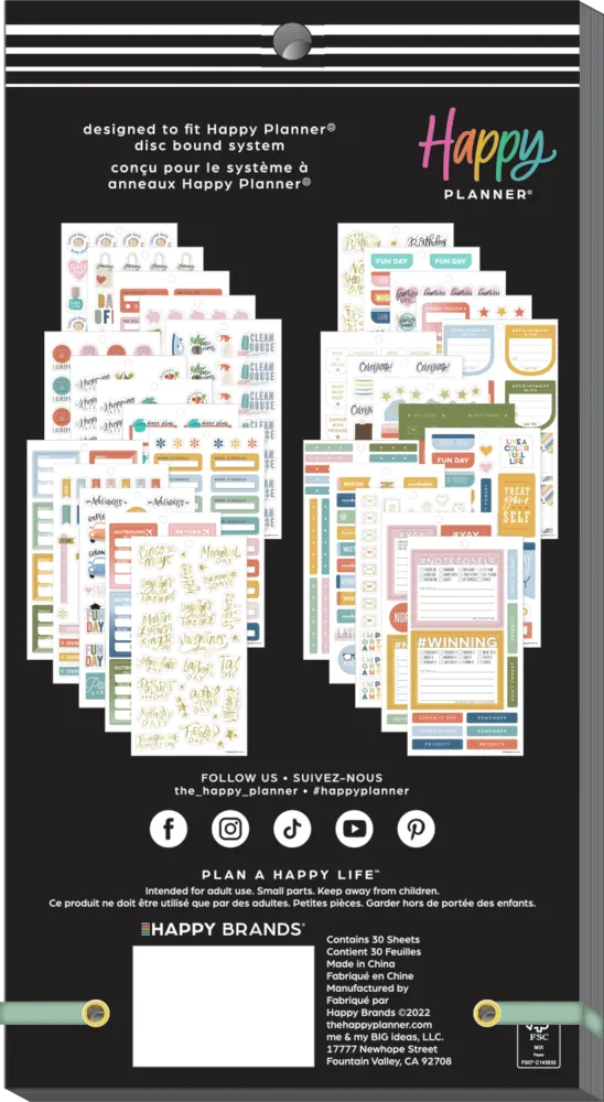 Happy Planner Essentials Value Pack stickers Big 716 foil