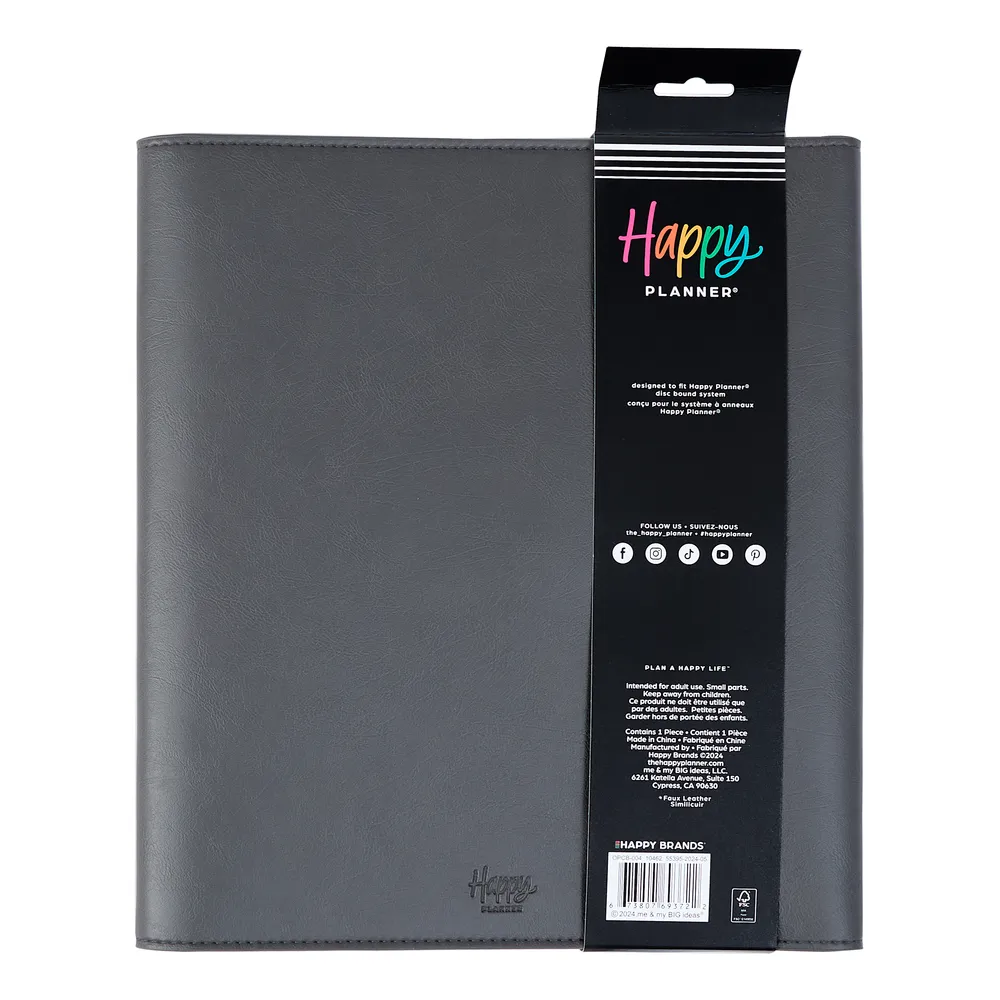 Happy Planner Midnight pochette folio simili cuir Big