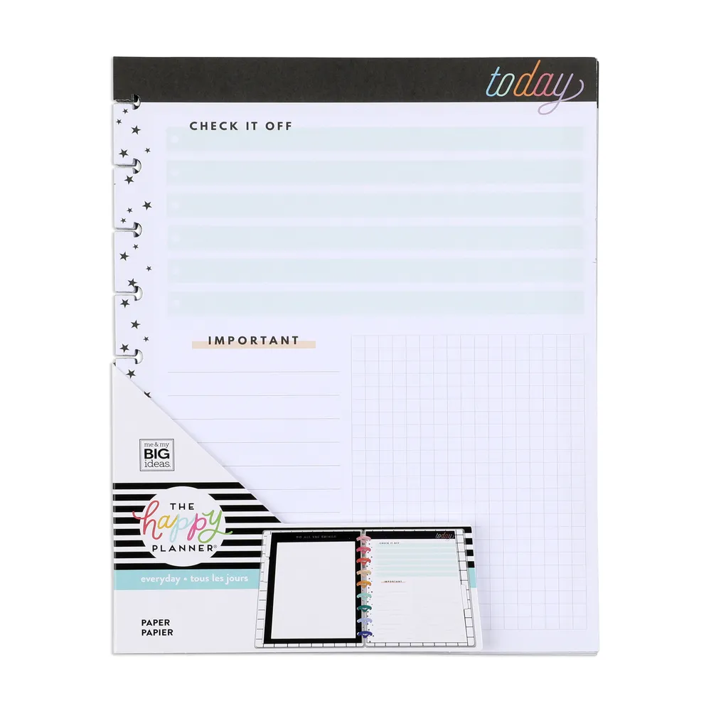 Happy Planner Today's Notes recharge papier Classic 40 feuilles