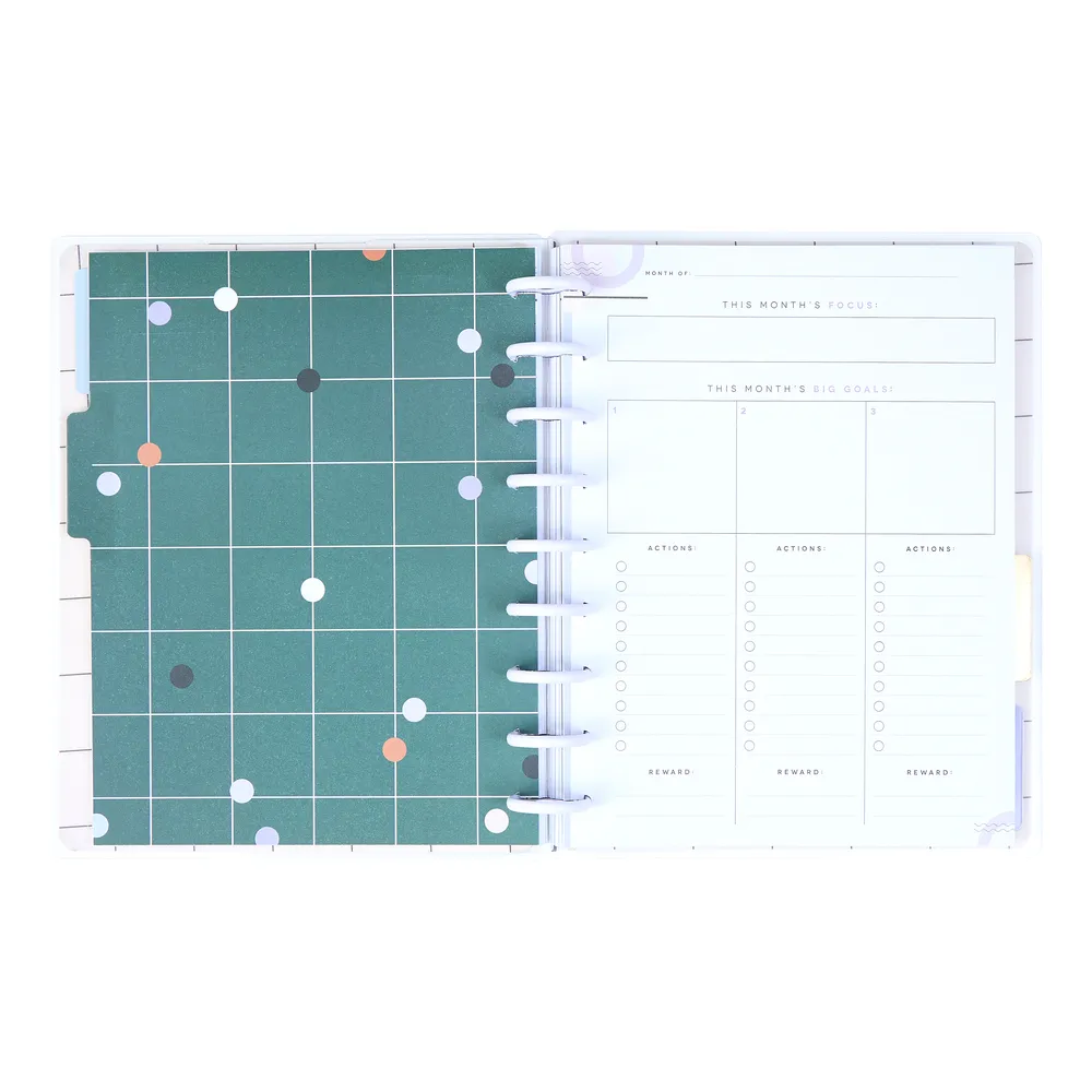 Happy Planner Mauve Moss Classic journal objectifs guidé 80 feuilles