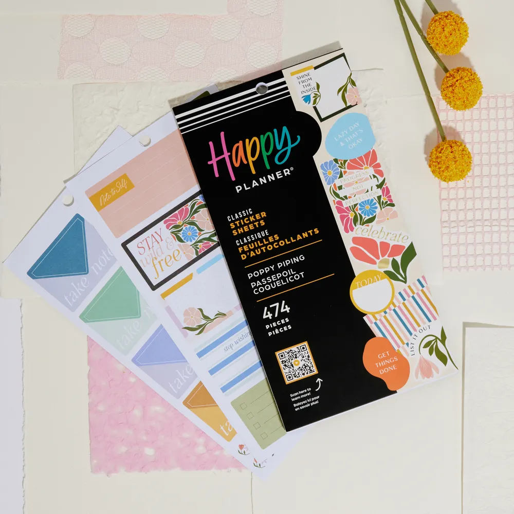 Me & my big ideas Poppy Piping stickers 474 fleurs