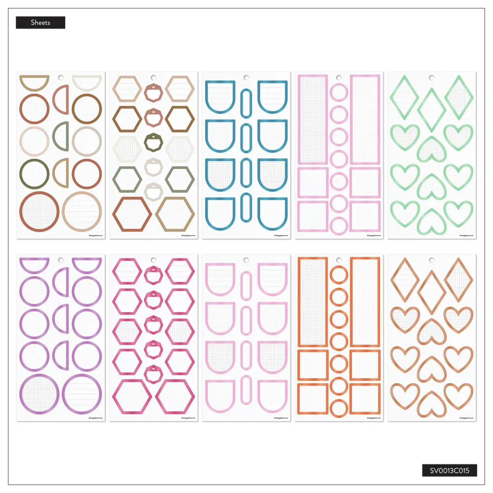 Happy Planner Bright Colorful Boxes stickers Classic 390 autocollants