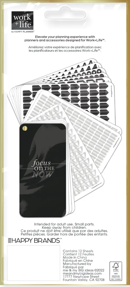 Happy Planner Work Life Metropolitan stickers foil fan book 12 feuilles
